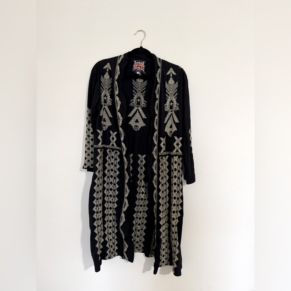 Johnny Was Embroidered Open Jacket XS